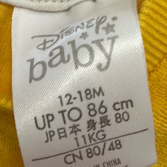 Disney Baby Minnie Mouse Summer Yellow French Terry Shorts Shirt size 12-18month - Picture 8 of 8